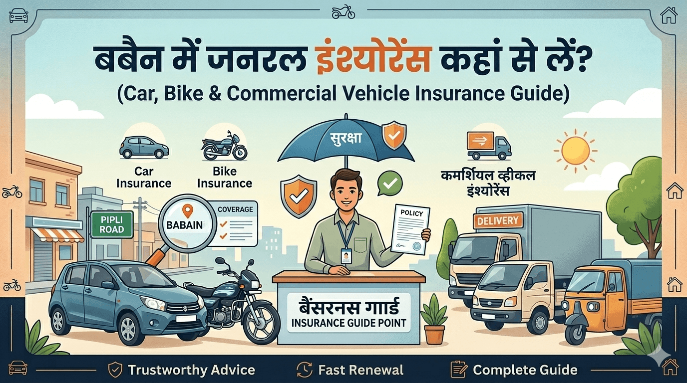 Babain me General Insurance Kha se le? (Car, Bike & Property Insurance Guide 2026)